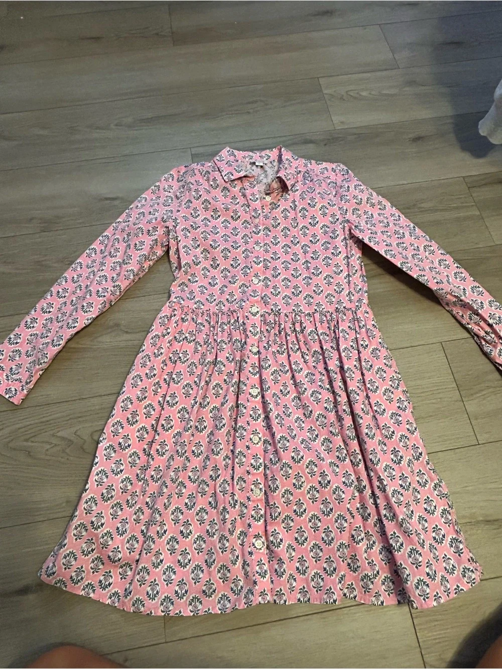 J. Crew Pink Floral Button-Front Shirt Dress for Girls
